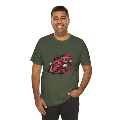 Red Racing Formula Car tee | Race Car T-Tricou Personalizat Formula Racing Red Storm | Bella Canvas® 3001 100% Bumbac Premium Unisex