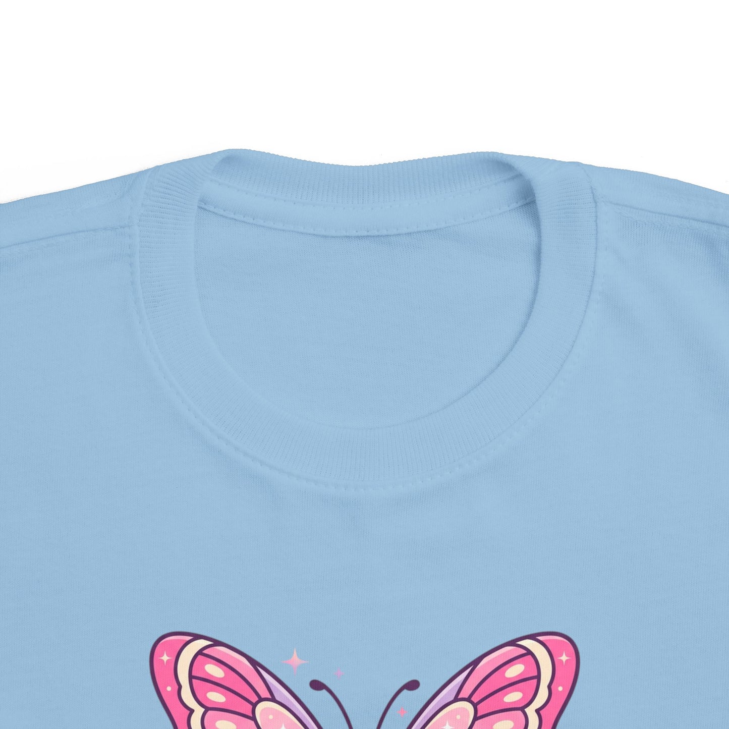 Sparkle & Fly Butterfly Toddler Tee | Pink Pastel Tricou Personalizat Copii Fluturaș Magic | 100% Bumbac Premium | Tricou Fetițe 2–6 Ani | Moale și Confortabil