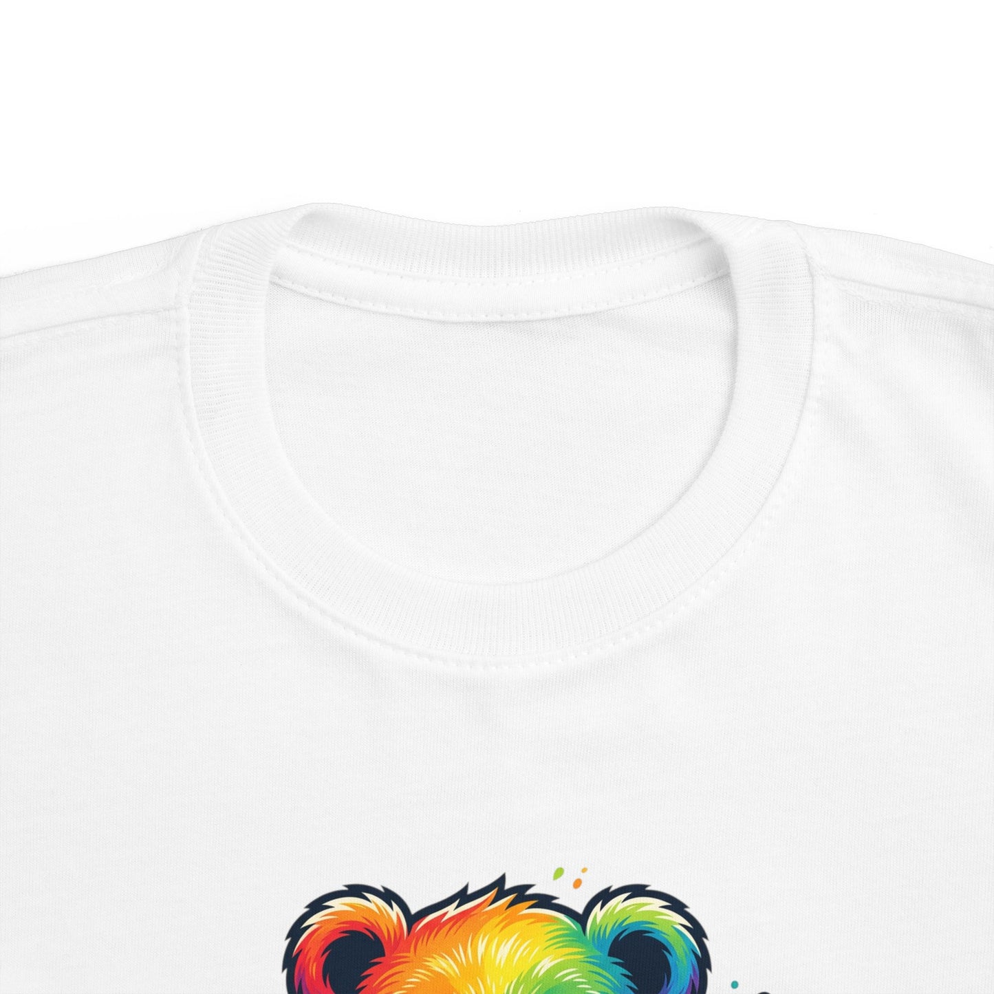 Rainbow Watercolor Teddy Bear Toddler Tee | Cute Kids Tricou Personalizat Copii Ursuleț Colorat | 100% Bumbac Premium | Tricou Băieți 2–6 Ani | Print Expresiv