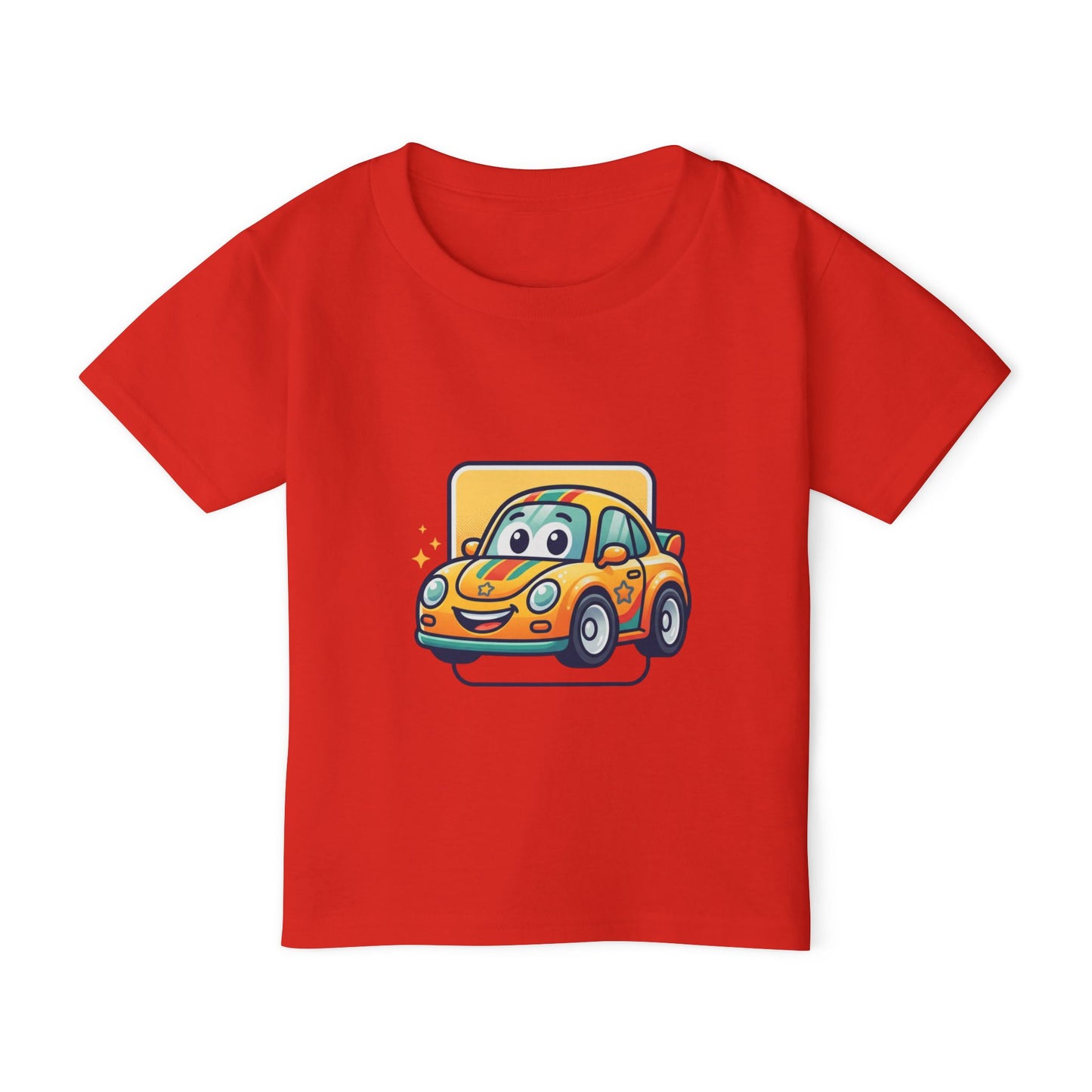 Smiling Cartoon Car Toddler T-shirt | Cute Vehicle Kids Tricou Personalizat Copii Gildan Heavy Cotton™ 100% Bumbac – Tricou Premium pentru Copii 2–6 Ani cu Imprimeu Colorat