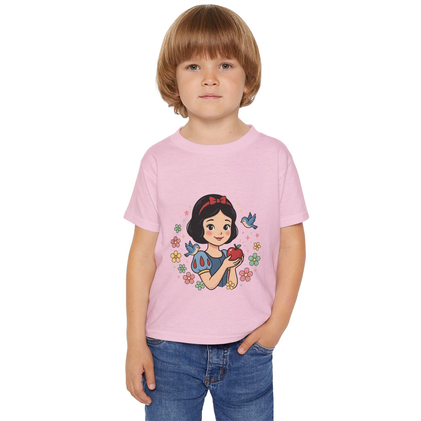 Princess Girl Holding Apple toddler T-shirt | Cute Fairy Tale CharacterTricou Copii Premium 100% Bumbac – Confortabil, Colorat & Perfect pentru Personalizare