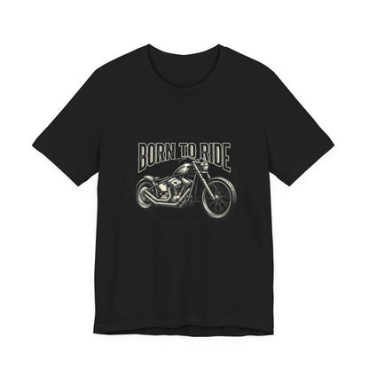 Born to Ride Motorcycle Tee | Vintage Chopper Graphic T-Tricou Personalizat Bella Canvas 3001 Unisex – 100% Bumbac Premium, Tricou Modern pentru Femei și Bărbați
