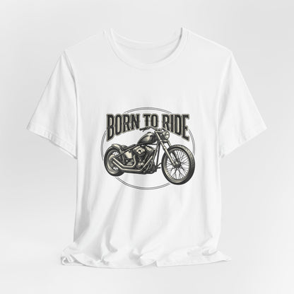 Born to Ride Motorcycle Tee | Vintage Chopper Graphic T-Tricou Personalizat Bella Canvas 3001 Unisex – 100% Bumbac Premium, Tricou Modern pentru Femei și Bărbați