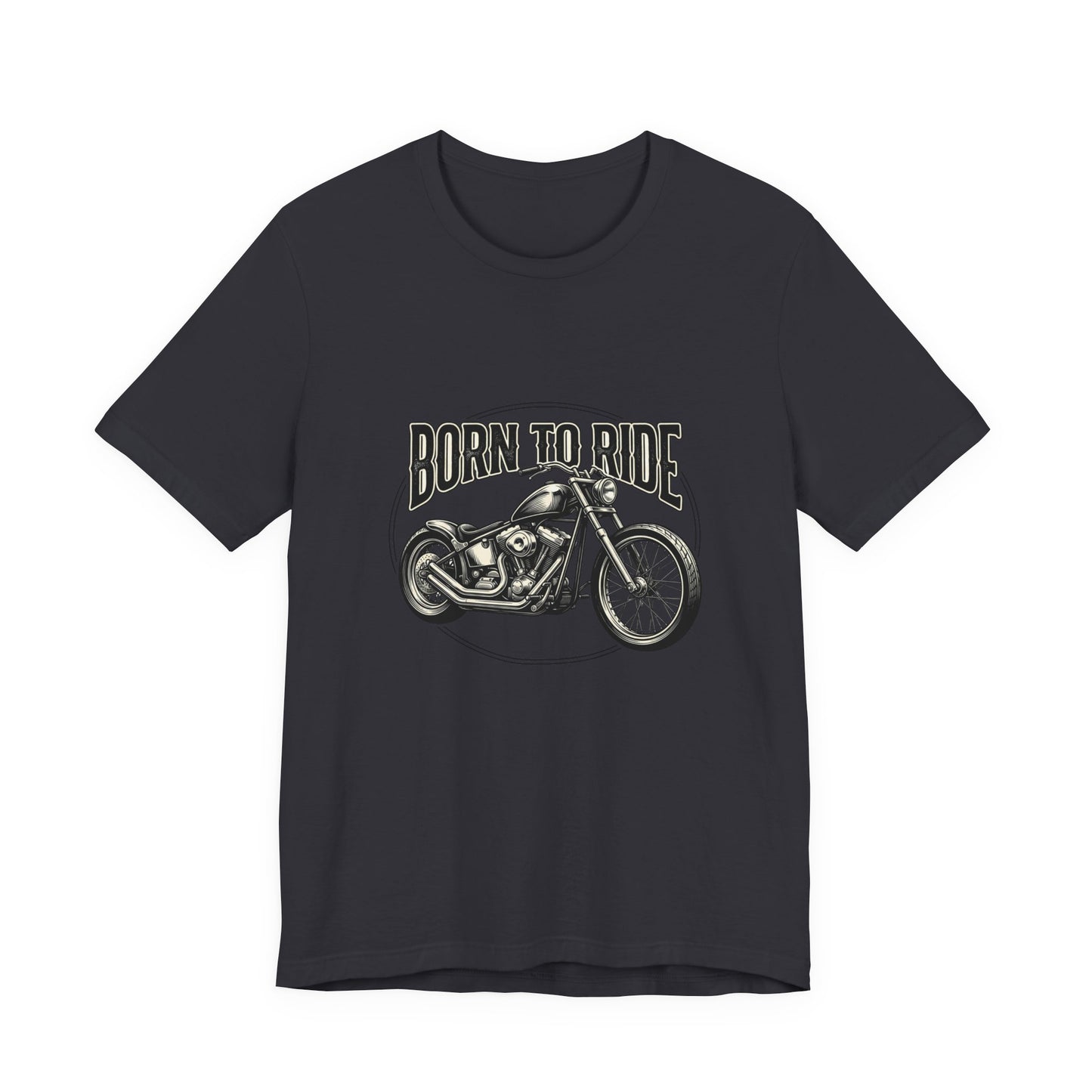 Born to Ride Motorcycle Tee | Vintage Chopper Graphic T-Tricou Personalizat Bella Canvas 3001 Unisex – 100% Bumbac Premium, Tricou Modern pentru Femei și Bărbați