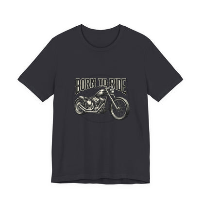 Born to Ride Motorcycle Tee | Vintage Chopper Graphic T-Tricou Personalizat Bella Canvas 3001 Unisex – 100% Bumbac Premium, Tricou Modern pentru Femei și Bărbați