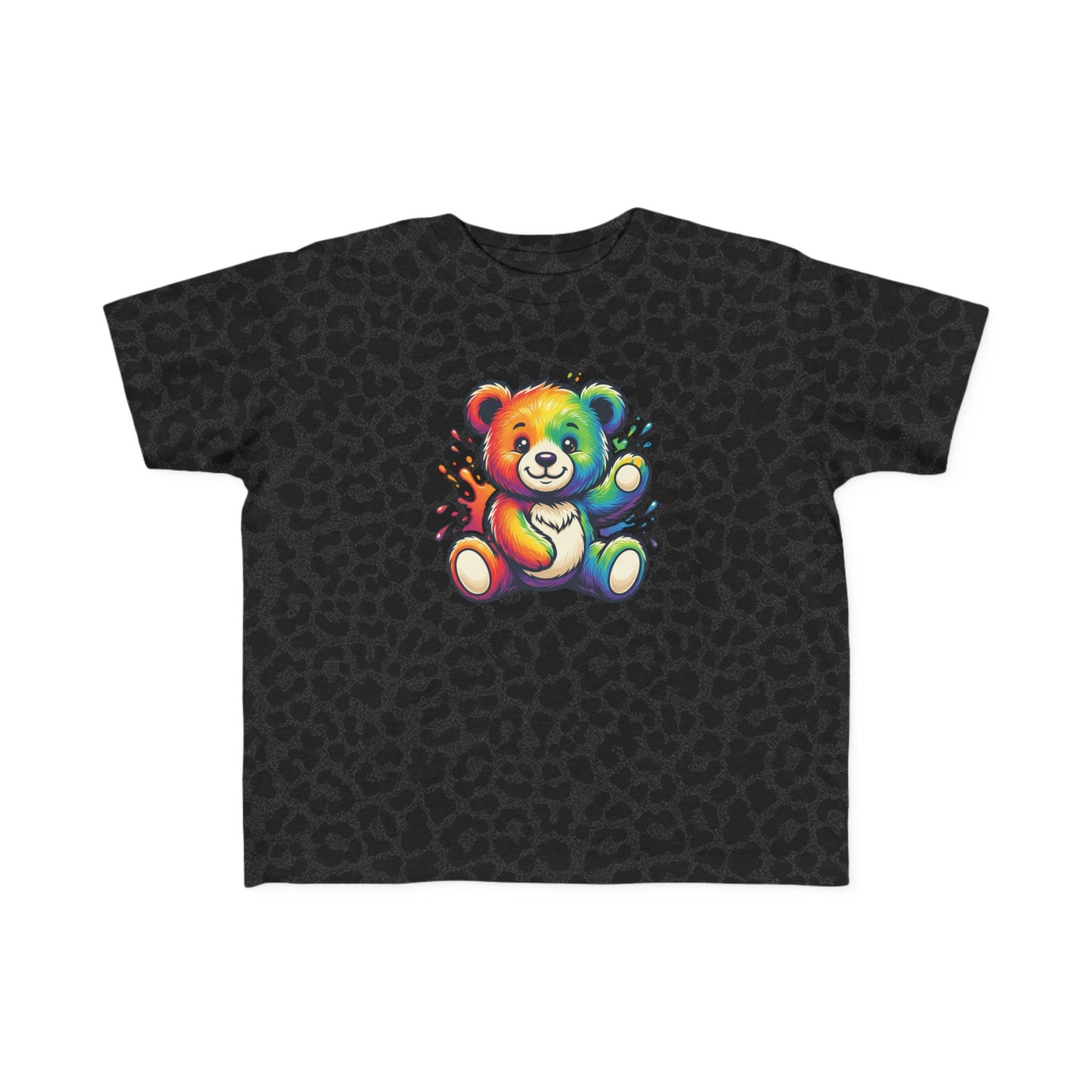 Rainbow Watercolor Teddy Bear Toddler Tee | Cute Kids Tricou Personalizat Copii Ursuleț Colorat | 100% Bumbac Premium | Tricou Băieți 2–6 Ani | Print Expresiv