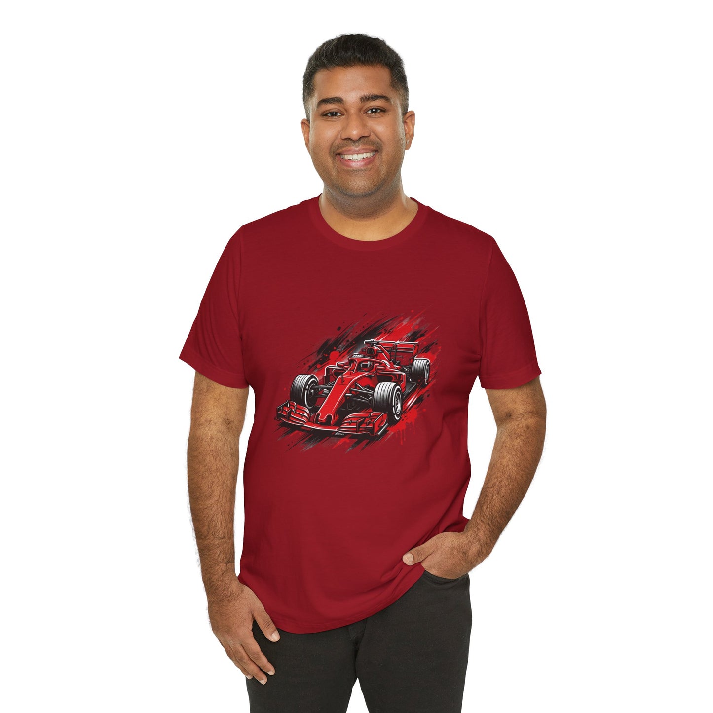 Red Racing Formula Car tee | Race Car T-Tricou Personalizat Formula Racing Red Storm | Bella Canvas® 3001 100% Bumbac Premium Unisex