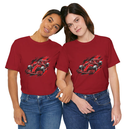 Red Racing Formula Car tee | Race Car T-Tricou Personalizat Formula Racing Red Storm | Bella Canvas® 3001 100% Bumbac Premium Unisex