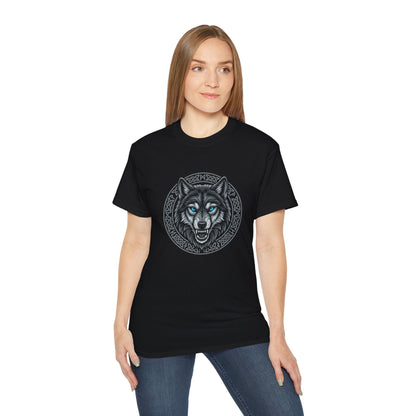Tricou Lup Unisex Gildan 2000 – Wolf Design Shirt, Nordic Style Tee, Tricou Masculin Puternic, Cadou pentru Iubitori de Lupi
