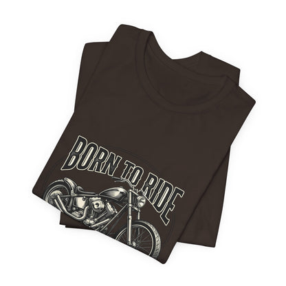 Born to Ride Motorcycle Tee | Vintage Chopper Graphic T-Tricou Personalizat Bella Canvas 3001 Unisex – 100% Bumbac Premium, Tricou Modern pentru Femei și Bărbați