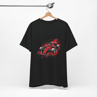 Red Racing Formula Car tee | Race Car T-Tricou Personalizat Formula Racing Red Storm | Bella Canvas® 3001 100% Bumbac Premium Unisex