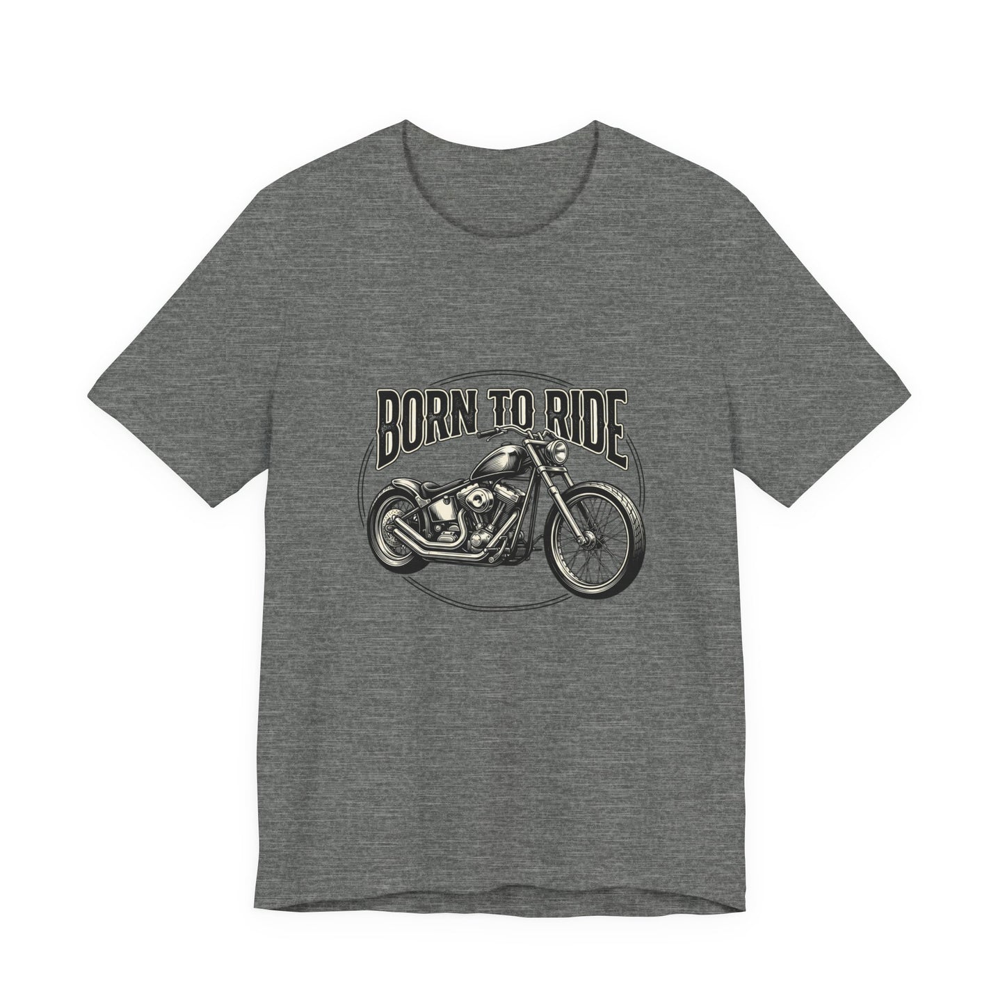 Born to Ride Motorcycle Tee | Vintage Chopper Graphic T-Tricou Personalizat Bella Canvas 3001 Unisex – 100% Bumbac Premium, Tricou Modern pentru Femei și Bărbați