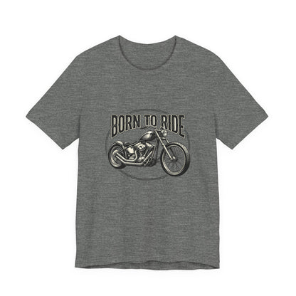 Born to Ride Motorcycle Tee | Vintage Chopper Graphic T-Tricou Personalizat Bella Canvas 3001 Unisex – 100% Bumbac Premium, Tricou Modern pentru Femei și Bărbați
