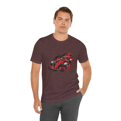 Red Racing Formula Car tee | Race Car T-Tricou Personalizat Formula Racing Red Storm | Bella Canvas® 3001 100% Bumbac Premium Unisex