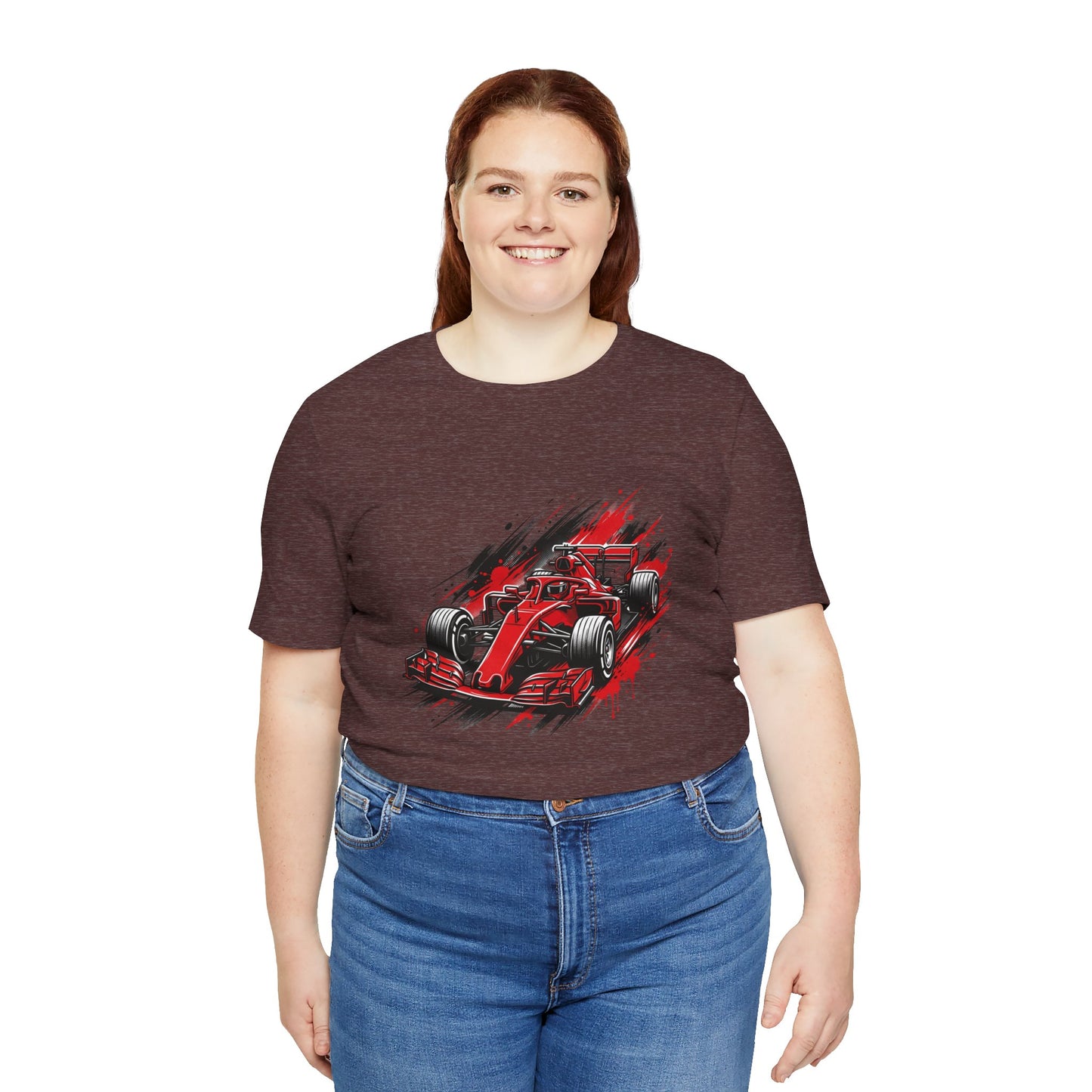 Red Racing Formula Car tee | Race Car T-Tricou Personalizat Formula Racing Red Storm | Bella Canvas® 3001 100% Bumbac Premium Unisex