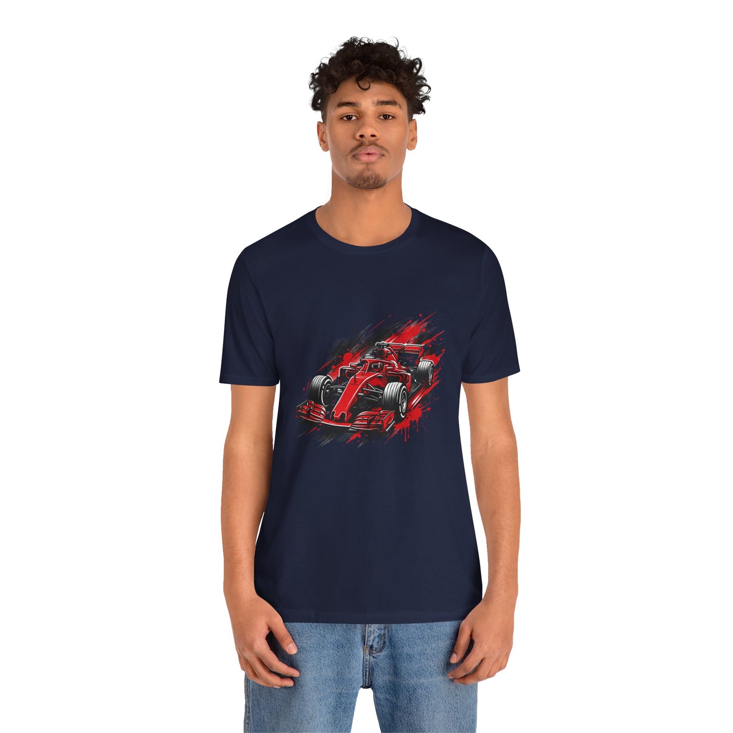 Red Racing Formula Car tee | Race Car T-Tricou Personalizat Formula Racing Red Storm | Bella Canvas® 3001 100% Bumbac Premium Unisex