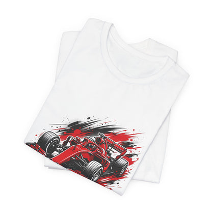 Red Racing Formula Car tee | Race Car T-Tricou Personalizat Formula Racing Red Storm | Bella Canvas® 3001 100% Bumbac Premium Unisex