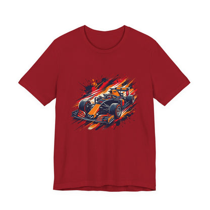 Orange Race Car Tee | Formula Racing Graphic T-ricou Personalizat Formula Racing Red Storm | Bella Canvas® 3001 100% Bumbac Premium Unisex