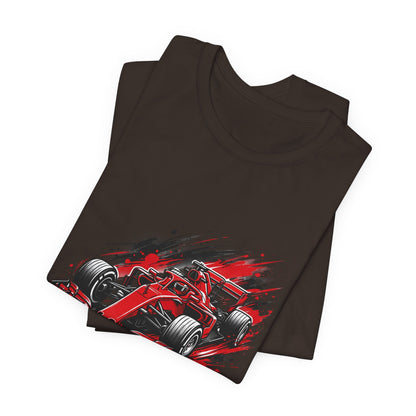 Red Racing Formula Car tee | Race Car T-Tricou Personalizat Formula Racing Red Storm | Bella Canvas® 3001 100% Bumbac Premium Unisex