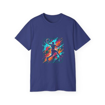 Abstract Basketball Player Tee | Colorful Silhouette Court Art